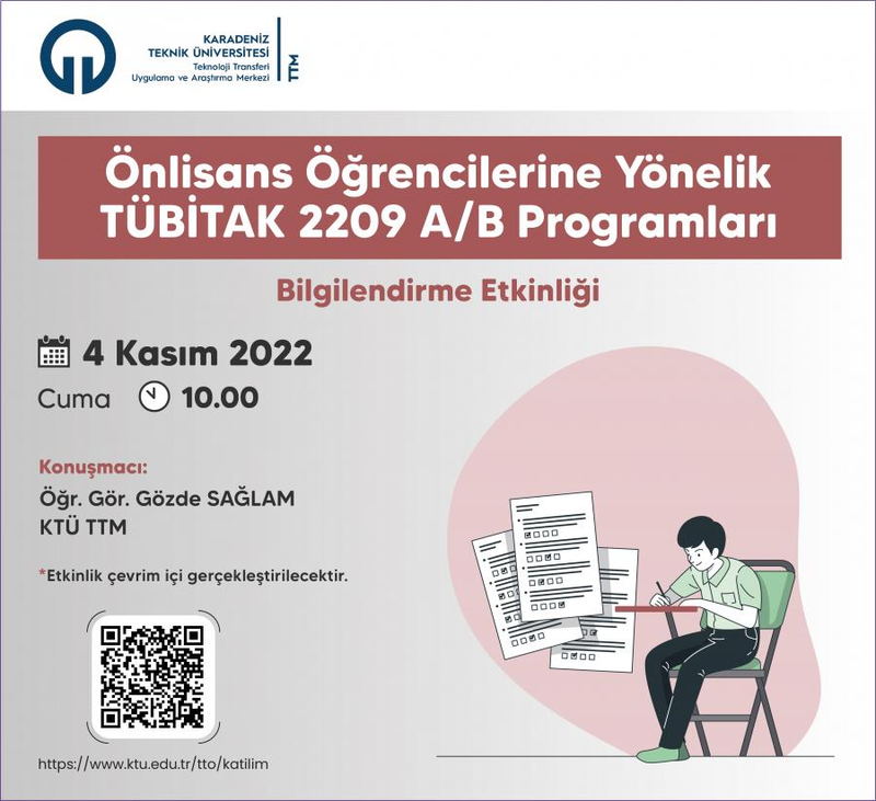 Önlisans Öğrencilerine Yönelik TÜBİTAK 2209 A/B Programı Bilgilendirme Etkinliği