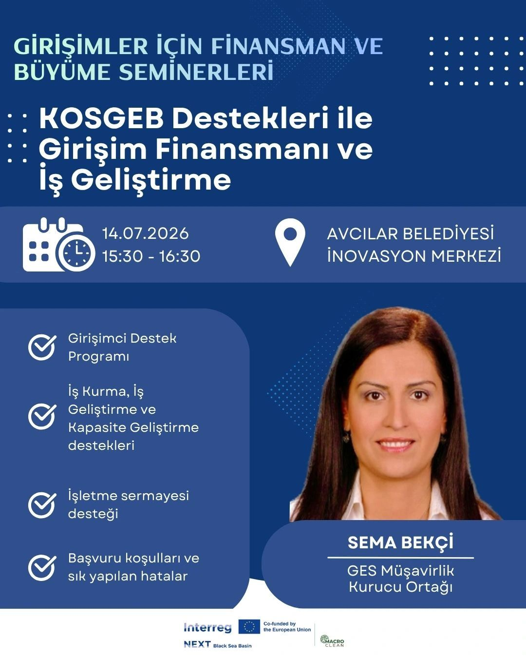 KOSGEB Destekleri ile Girişim Finansmanı ve İş Geliştirme Webinarı