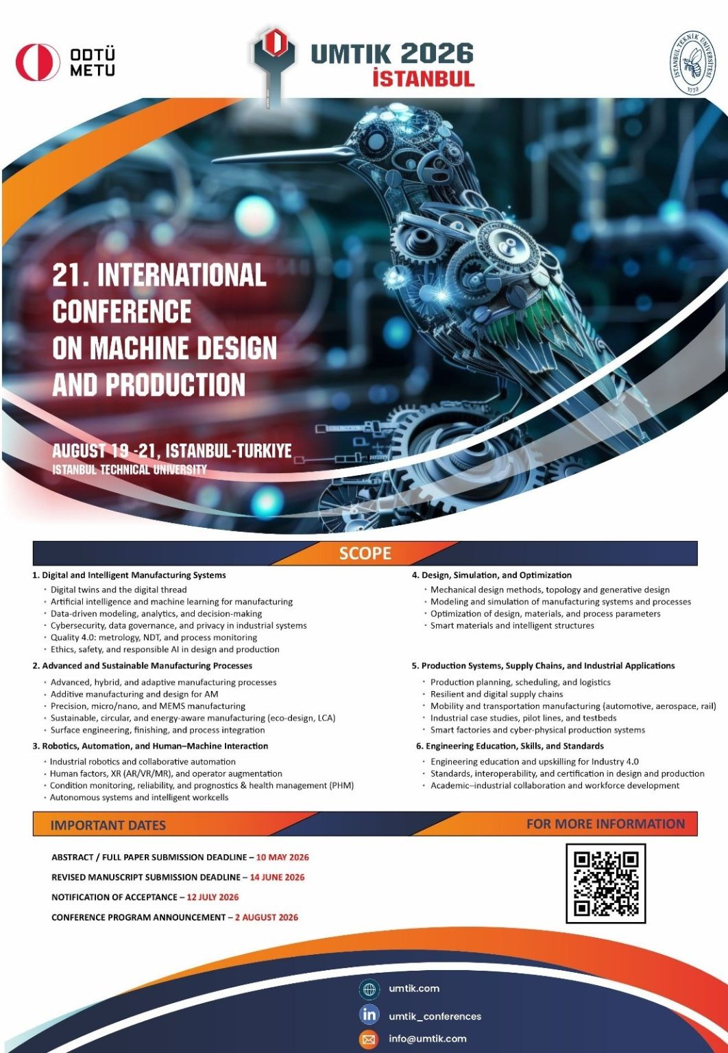 21st International Congress on Machine Design and Production