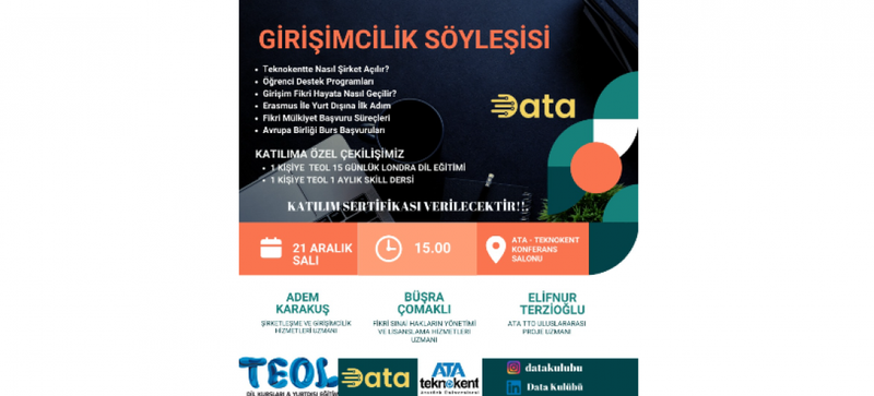GİRİŞİMCİLİK ANA TEMALI VE DİĞER ALT BAŞLIKLARDAN OLUŞAN SÖYLEŞİMİZİ GERÇEKLEŞTİRİYORUZ.